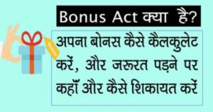 The Payment of Bonus Act 1965