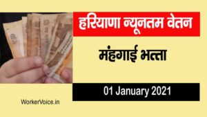 Minimum Wages in Haryana Jan 2021