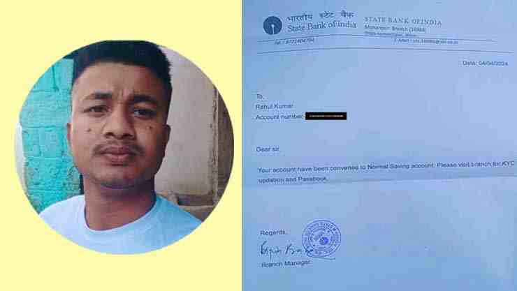 mohanpur sbi manager bowed down and converted rahuls account into savings account